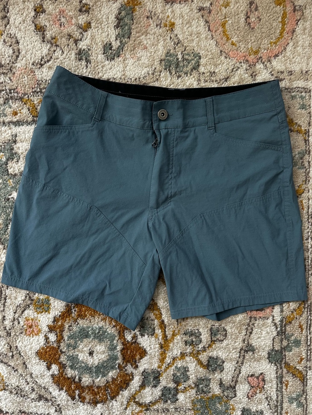 Kuhl Renegade Rock Shorts Men's Size 34 Blue Outdoor Hiking 7" Inseam 5360